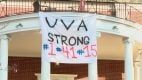 A banner on a UVA building